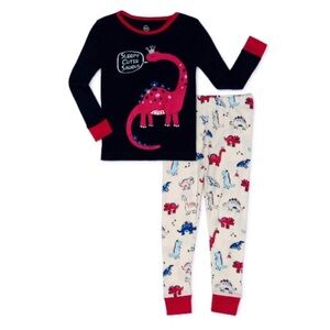 WONDER NATION GIRLS LONG SLEEVE DINO PAJAMAS - BLUE SIZE 5T (NEW WITH TAGS) A12